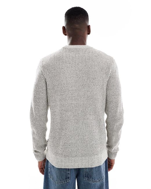 Jack & Jones – strickpullover mit waffelstruktur aus garn in Gray für Herren