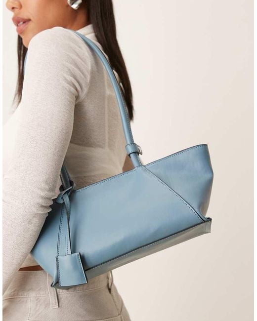 ASOS Blue Elongated Shoulder Bag With Seam Detail