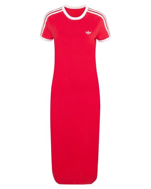 Adidas Originals Red 3 Stripes Dress (Slim)