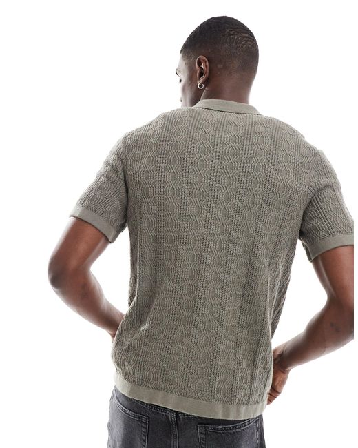 Abercrombie & Fitch – polohemd aus strick in Gray für Herren