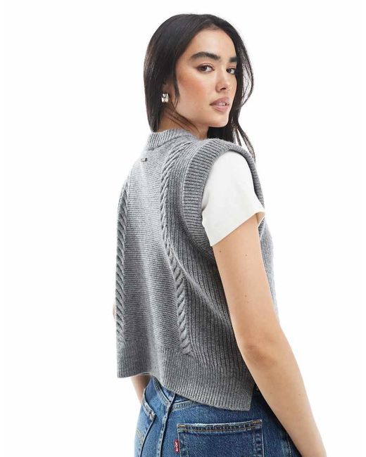 Levi's Gray Ines Cable Knit Vest