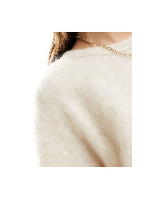 & Other Stories White Premium Knit Wool Blend Fluffy Yarn Jumper