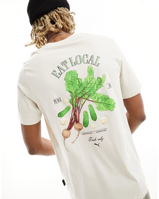 Camiseta con estampado gráfico en la espalda health PUMA de hombre de color White