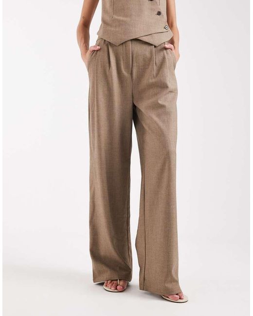 Pieces Natural Wide Leg Tailored Trouser Co-Ord