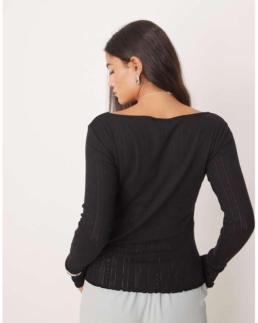 Top A Maniche Lunghe di Jdy in Black