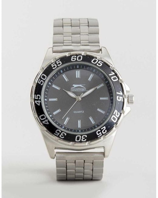 Slazenger 1881 Gray Bracelet Watch With Black Case for men