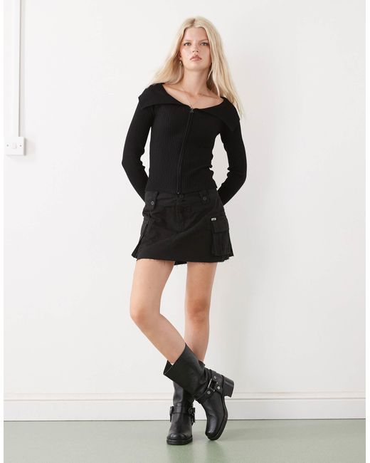 Guess Black Mini Cargo Skirt