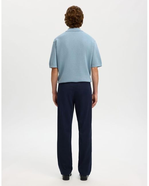 SELECTED Blue Straight-Leg Trousers for men