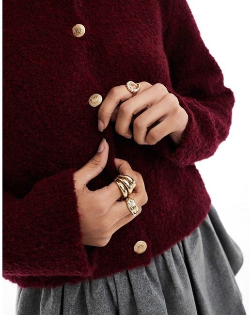 ASOS Red – bouclé-strickjacke