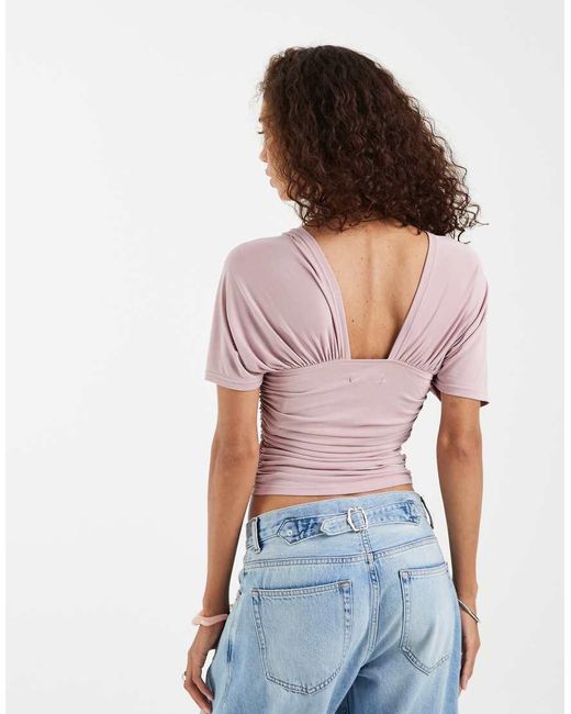 Motel Blue Vernia Batwing Cupro Top