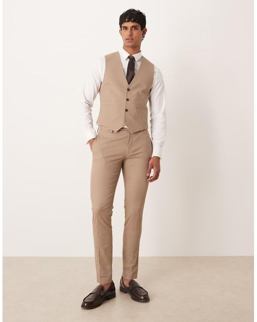 ASOS Natural Skinny Suit Waistcoat for men