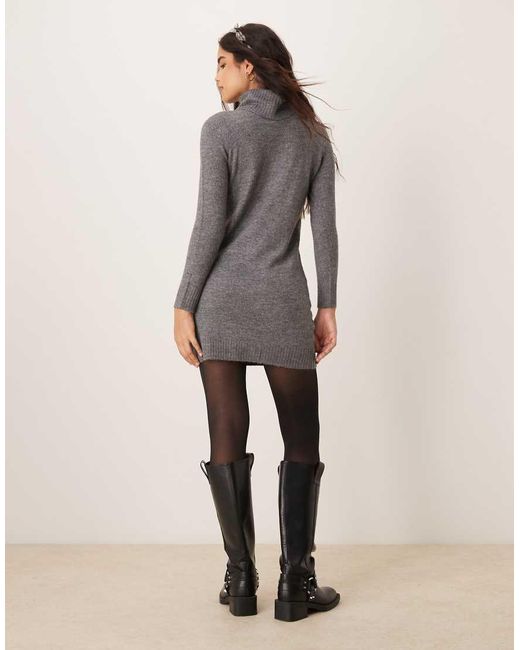 Jdy Natural Roll Neck Knitted Dress