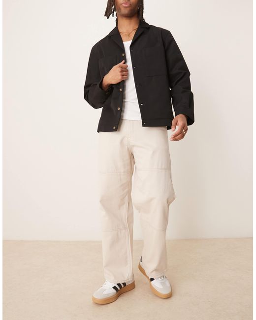Pantalon charpentier baggy avec coutures contrastantes - beige Jack & Jones pour homme en coloris Natural