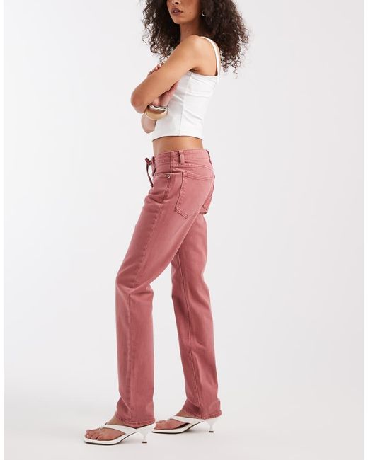 Gap Red 90's Lace Up Straight Leg Jeans