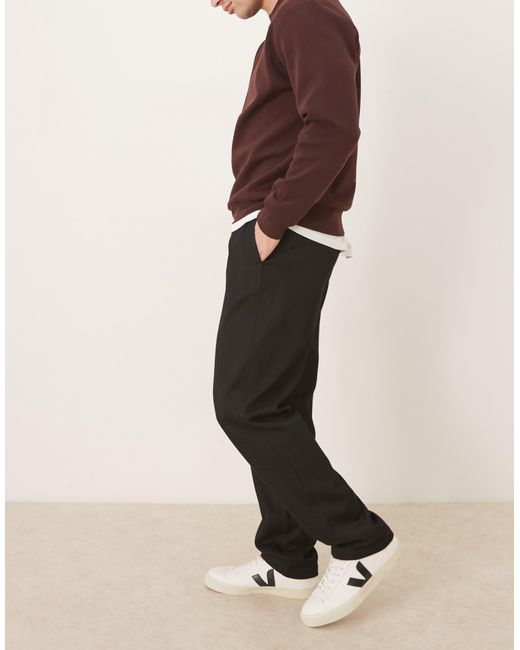 Pantalon droit aspect laine ASOS pour homme en coloris Natural