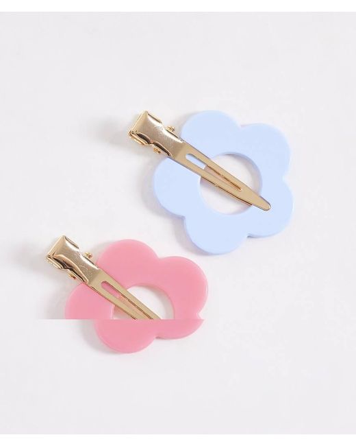 Pieces Pink 2 Pack Retro Flower Hair Clip