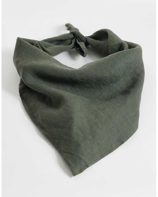 ASOS Green Linen Bandana for men