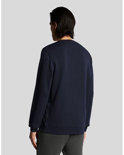 Lyle & Scott Blue Mid Layers Superfine Crew Neck Sweatshirt for men