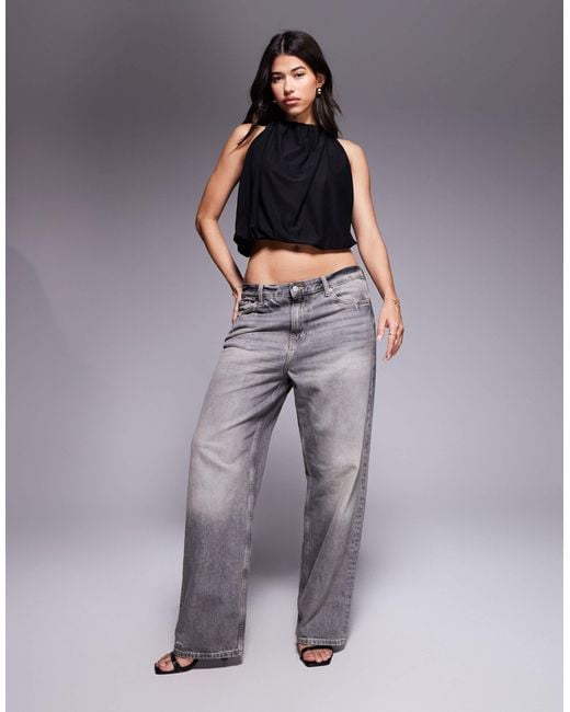 Top dos nu à ourlet bouffant ASOS en coloris Black