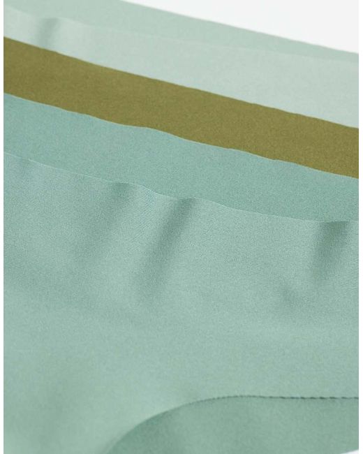 ASOS Green Asos Design Curve 3 Pack No Vpl Thongs