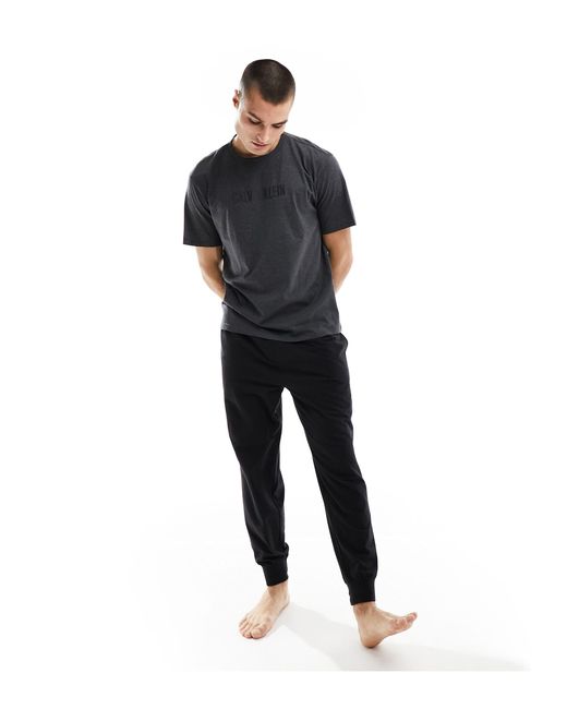 Calvin Klein – intense power – lounge-t-shirt in Black für Herren