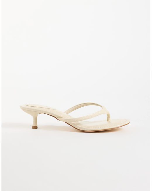 SEQWL White Capri Heeled Thong Sandals