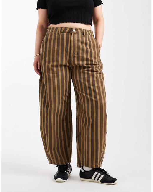 ASOS Multicolor Asos design curve – barrel leg-hose mit verwaschenem streifenmuster