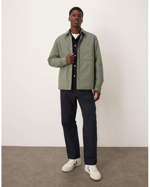 ARKET Green Techno Padded Overshirt for men
