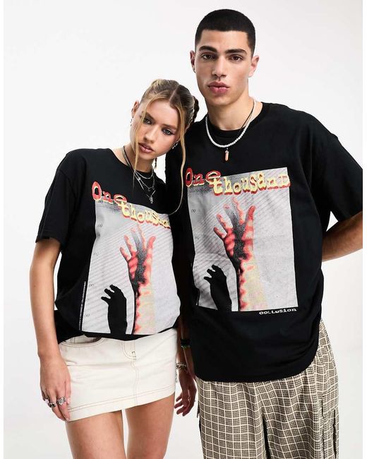 Collusion Black Unisex One Thousand T-shirt
