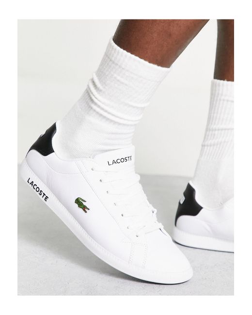 Lacoste Graduate Leather Trainers in White for Men | Lyst