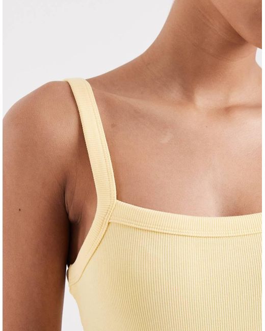 JJXX White Ribbed Square Neck Vest