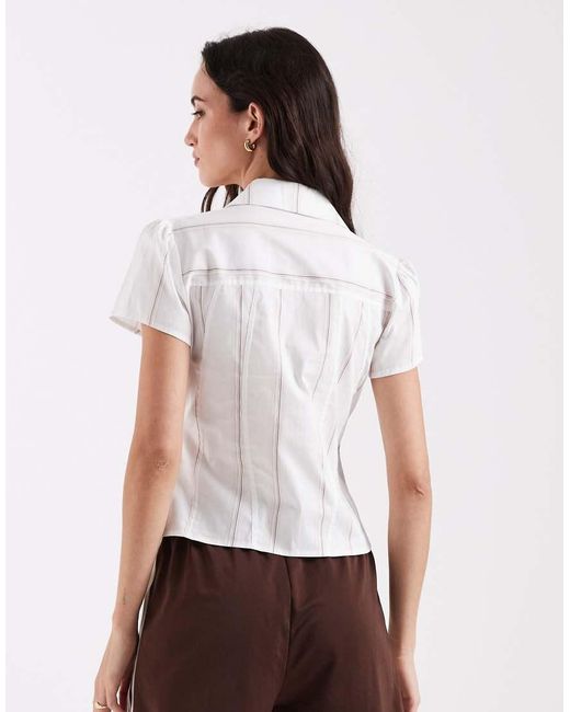 laagam White Arlie Fitted Short Sleeve Shirt
