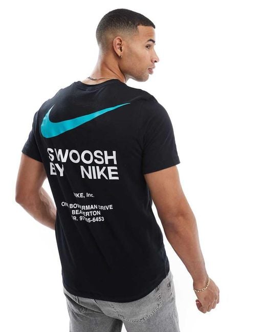 Nike Blue Club Swoosh Graphic T-Shirt for men
