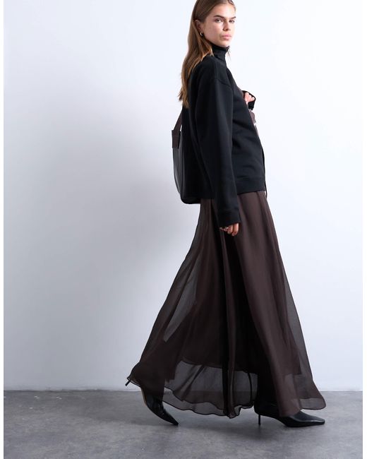 TOPSHOP Black – transparenter, langer tellerrock