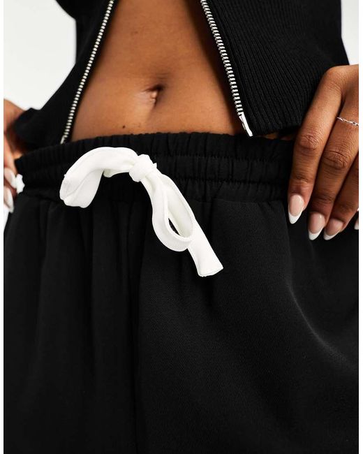 ASOS Black Pull On Trouser With Contrast Panel