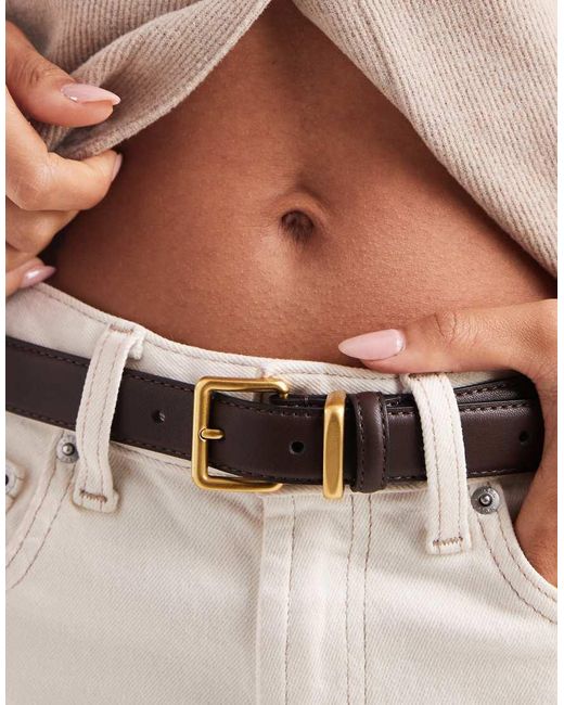 ASOS Natural Waist And Hip Belt With Square Buckle
