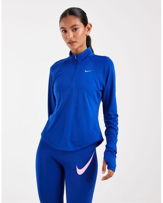 Nike Blue Tempo Dri-Fit Half Zip Top
