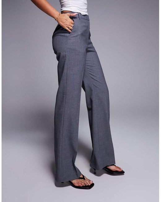 Pantaloni Sartoriali Dritti Slim Grigi di ASOS in Blue