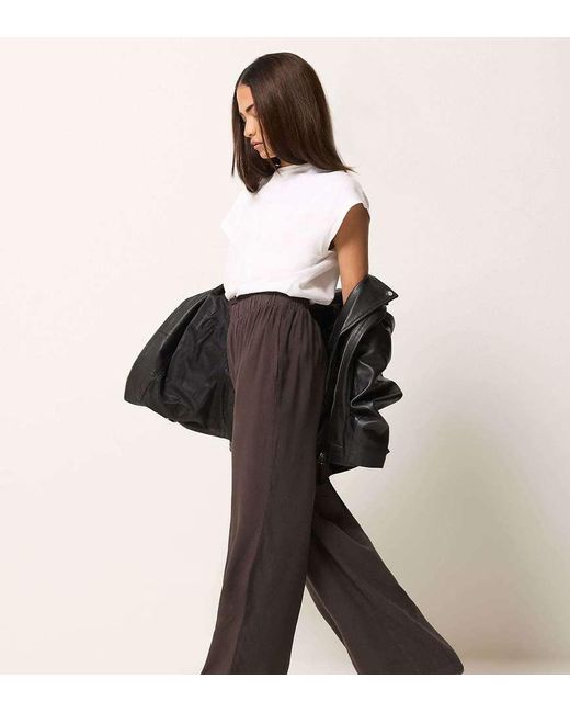 PixieGirl Natural Petite Wide Leg Trousers
