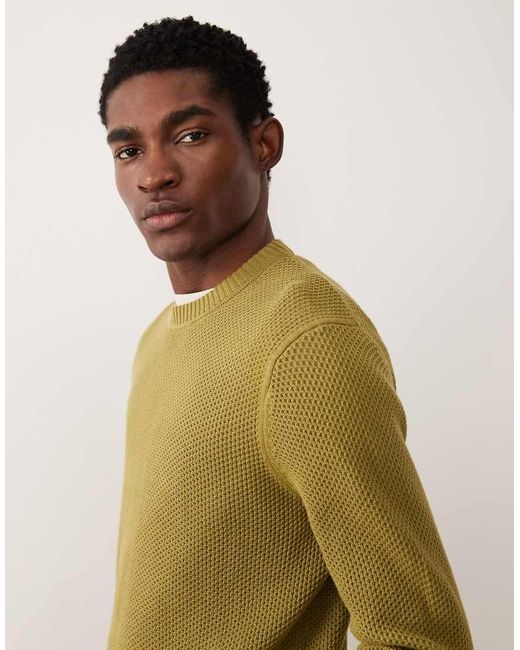 Mango Green Waffle Knit Crew Neck Jumper