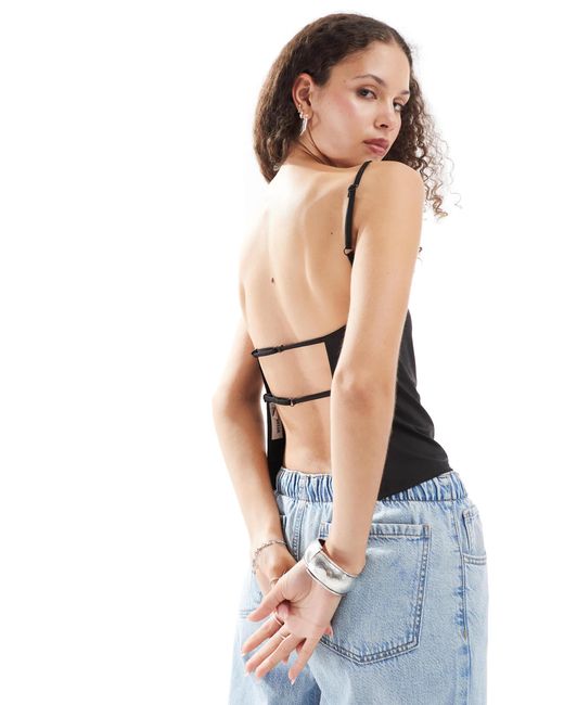 Weekday White Micha Cami Top With Open Back