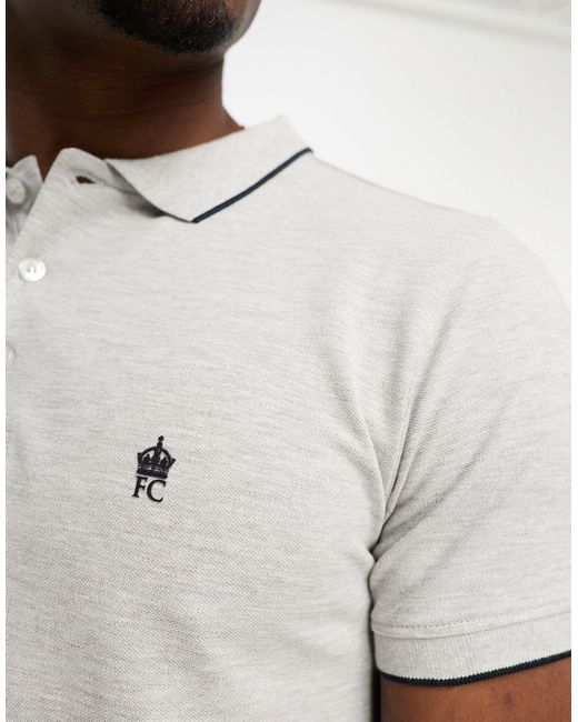French Connection White Single Tipped Pique Polo for men