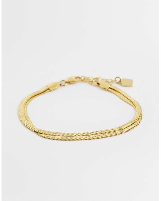 ASOS Metallic Waterproof Stainless Steel Multi-row Snake Chain Bracelet