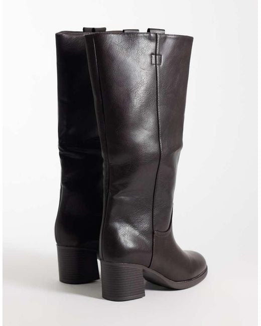 SEQWL Black Byron Pull On Knee Boots