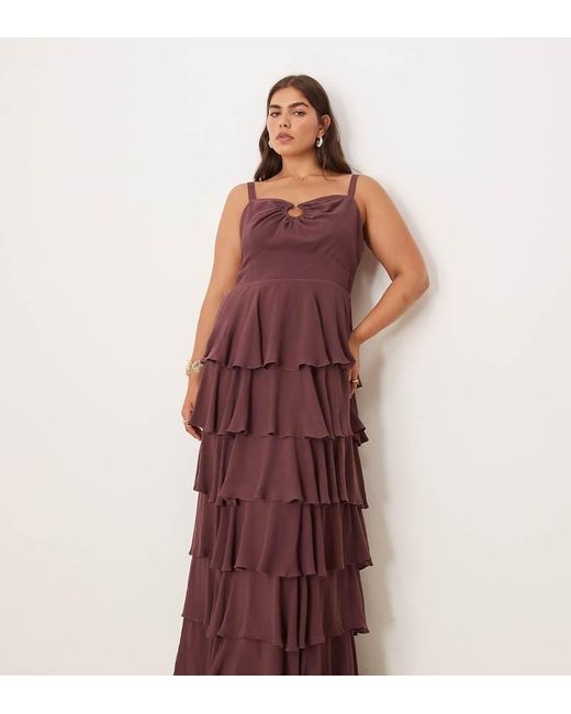 Pretty Lavish Curve Red Pretty Lavish Sidney Curve Ring Maxi Dress