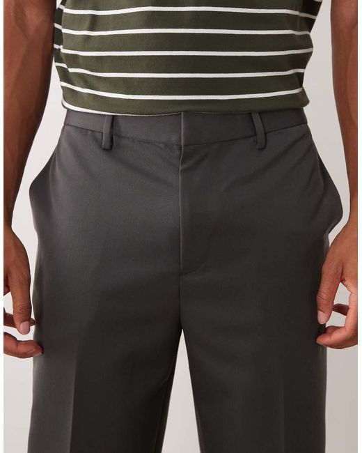 ASOS Gray Smart Tapered Trousers for men