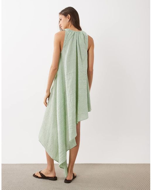 ASOS Green Asymmetric Hem Volume Mini Dress
