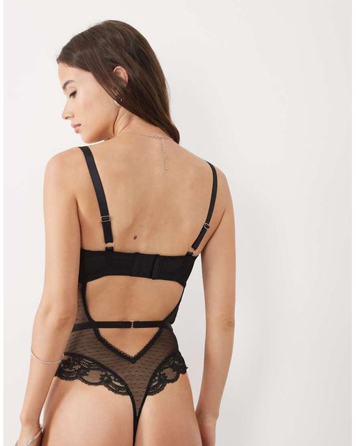 ASOS Black Fuller Bust Lola Lace Underwired Bodysuit