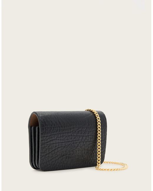 AllSaints Black – honore – umhängetasche aus narbenleder