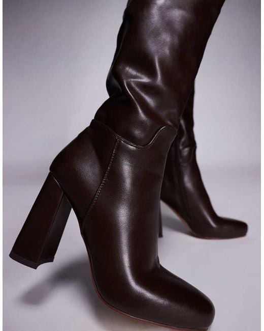 SIMMI Brown Simmi London Harrieta Heeled Over The Knee Boots
